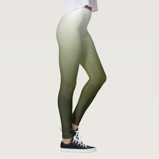 Army green Gradient Geometry Mesh Muster Name Leggings (Rechts)