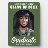 Army Green Graduate Arch 2023 Abschluss Foto Fotoplatte (Vorderseite)
