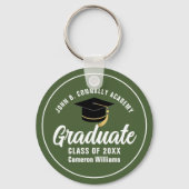 Army Green Graduate Custom Abschluss Gift Schlüsselanhänger (Vorderseite)