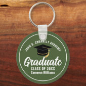 Army Green Graduate Custom Abschluss Gift Schlüsselanhänger (Vorderseite)