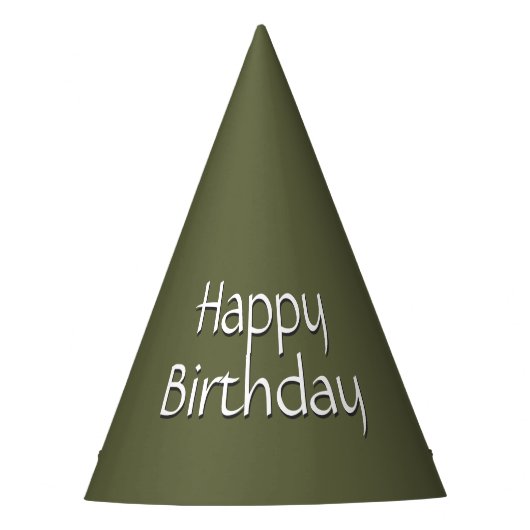 Army Green Happy Birthday Party Hat Partyhütchen (Vorderseite)