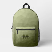 Army Green Light geometrische Maschenmuster Monogr Bedruckter Rucksack (Vorderseite)