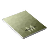Army Green Light geometrische Maschenmuster Monogr Notizblock (angewinkelt)