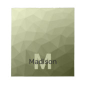 Army Green Light geometrische Maschenmuster Monogr Notizblock (Vorderseite)