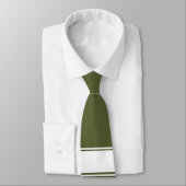 Army Green mit weißer Linie Krawatte (Gebunden)