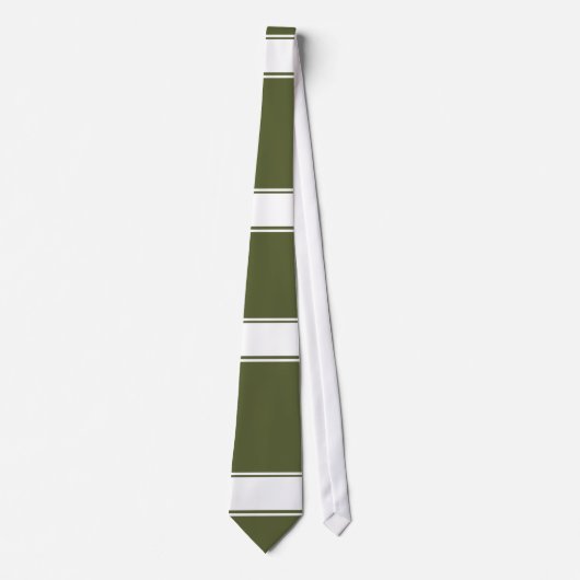 Army Green mit weißer Linie Krawatte (Vorderseite)