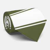 Army Green mit weißer Linie Krawatte (Gerollt)