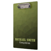 Army green olive geometric mesh pattern Ihr Name Klemmbrett (Links)