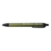 Army green olive geometric mesh pattern Ihr Name Kugelschreiber (Unterseite)