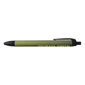 Army green olive geometric mesh pattern Ihr Name Kugelschreiber (Oberseite)