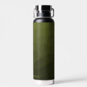 Army green olive geometric mesh pattern Ihr Name Trinkflasche (Rückseite)