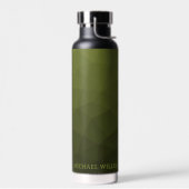 Army green olive geometric mesh pattern Ihr Name Trinkflasche (Links)