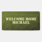 Army green olive geometrisch Willkommen Zuhause Ih Banner (Horizontal)