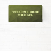 Army green olive geometrisch Willkommen Zuhause Ih Banner (InSitu)