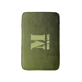 Army Green Oliven geometric mesh muster Monogram Badematte (Vorderseite Vertikal)