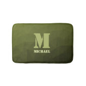 Army Green Oliven geometric mesh muster Monogram Badematte (Vorderseite)