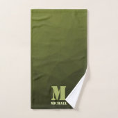 Army Green Oliven geometric mesh muster Monogram Badhandtuch Set (Handtuch)