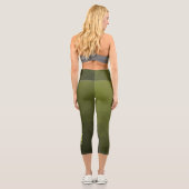 Army Green Oliven geometric mesh muster Monogram Capri Leggings (Rückseite)