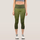 Army Green Oliven geometric mesh muster Monogram Capri Leggings (Vorderseite)
