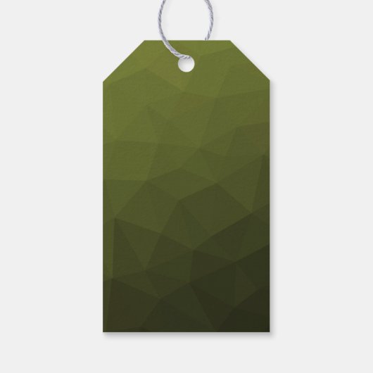 Army Green Oliven geometric mesh muster Monogram Geschenkanhänger (Rückseite)