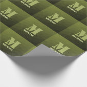 Army Green Oliven geometric mesh muster Monogram Geschenkpapier (Ecke)