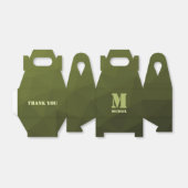 Army Green Oliven geometric mesh muster Monogram Geschenkschachtel (Ungefaltet)