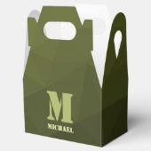 Army Green Oliven geometric mesh muster Monogram Geschenkschachtel (Geöffnet)