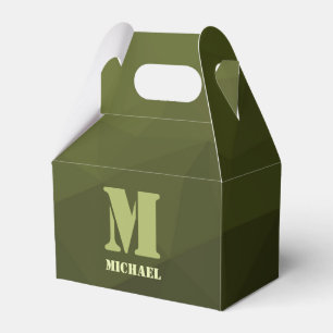 Army Green Oliven geometric mesh muster Monogram Geschenkschachtel