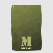 Army Green Oliven geometric mesh muster Monogram Golfhandtuch (Vorderseite)