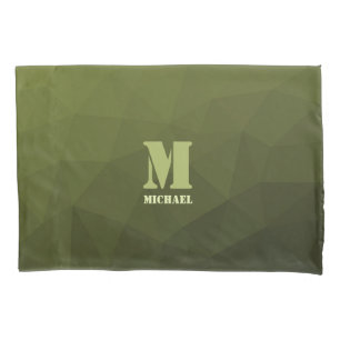 Army Green Oliven geometric mesh muster Monogram Kissenbezug