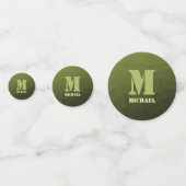 Army Green Oliven geometric mesh muster Monogram Konfetti (Vorderseiten)