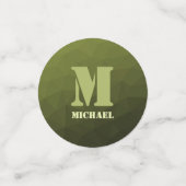 Army Green Oliven geometric mesh muster Monogram Konfetti (Klein Vorderseite)