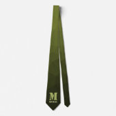 Army Green Oliven geometric mesh muster Monogram Krawatte (Vorderseite)
