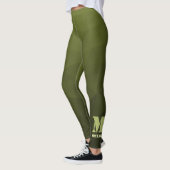 Army Green Oliven geometric mesh muster Monogram Leggings (Links)