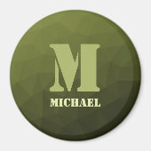 Army Green Oliven geometric mesh muster Monogram Magnet (Vorne)