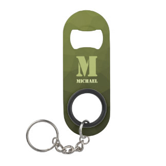 Army Green Oliven geometric mesh muster Monogram Mini Flaschenöffner