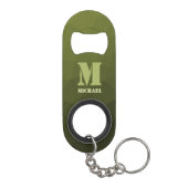 Army Green Oliven geometric mesh muster Monogram Mini Flaschenöffner (Rückseite)