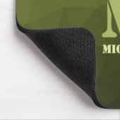 Army Green Oliven geometric mesh muster Monogram Mousepad (Ecke)