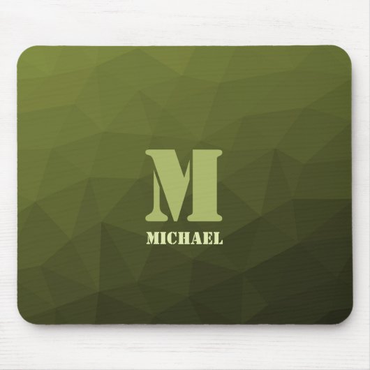 Army Green Oliven geometric mesh muster Monogram Mousepad (Vorne)