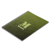Army Green Oliven geometric mesh muster Monogram Notizblock (Linke Seite)