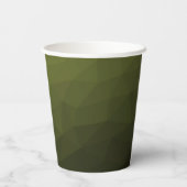 Army Green Oliven geometric mesh muster Monogram Pappbecher (Rückseite)