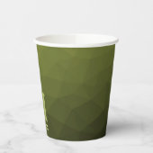 Army Green Oliven geometric mesh muster Monogram Pappbecher (Links)