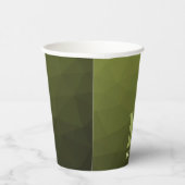 Army Green Oliven geometric mesh muster Monogram Pappbecher (Rechts)