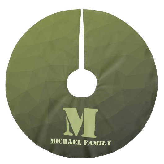 Army Green Oliven geometric mesh muster Monogram Polyester Weihnachtsbaumdecke (Vorderseite)