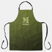 Army Green Oliven geometric mesh muster Monogram Schürze (Vorderseite)