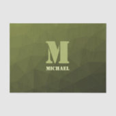 Army Green Oliven geometric mesh muster Monogram Seidenpapier (Vorderseite)