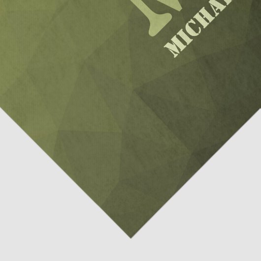 Army Green Oliven geometric mesh muster Monogram Seidenpapier (Ausschnitt)