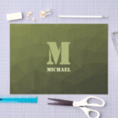 Army Green Oliven geometric mesh muster Monogram Seidenpapier (Handwerk)