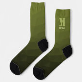 Army Green Oliven geometric mesh muster Monogram Socken (Linkes Detail)