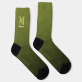 Army Green Oliven geometric mesh muster Monogram Socken (Rechts)